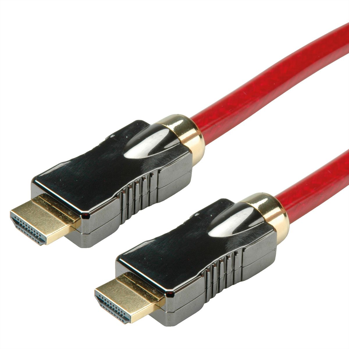 ROLINE 8K HDMI Ultra HD Kabel mit Ethernet, ST/ST, rot, 1 m