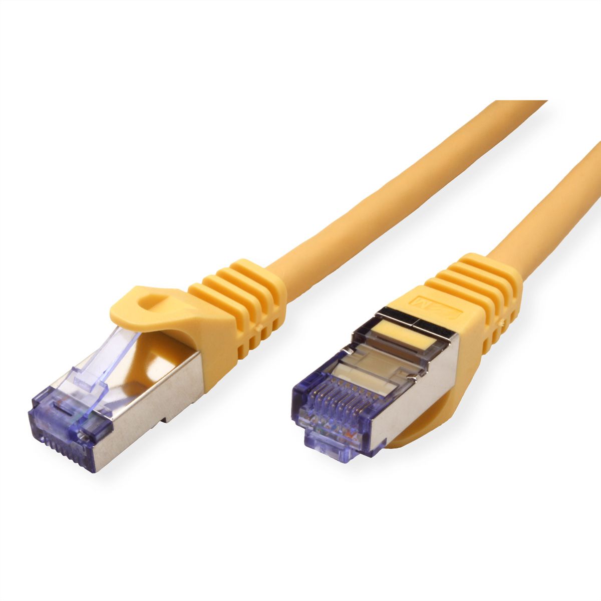 Cordon ROLINE S/FTP(PiMF) Cat.6A / 10 Gigabit, LSOH, Component Level, jaune, 0,3 m