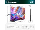 Hisense TV 43E7S 43", QLED 4K, 60Hz, 300 Nits