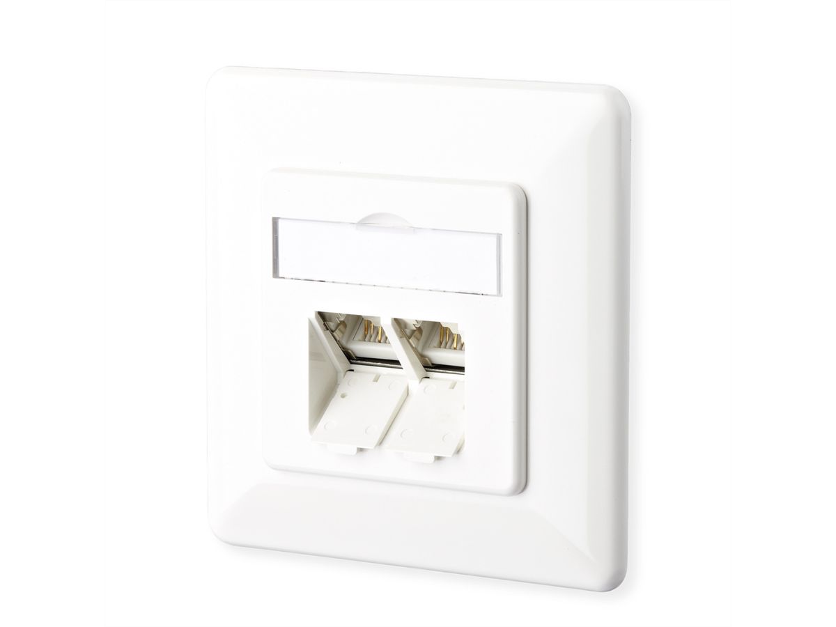 METZ CONNECT E-DAT C6A 2 ports UP blanc pur