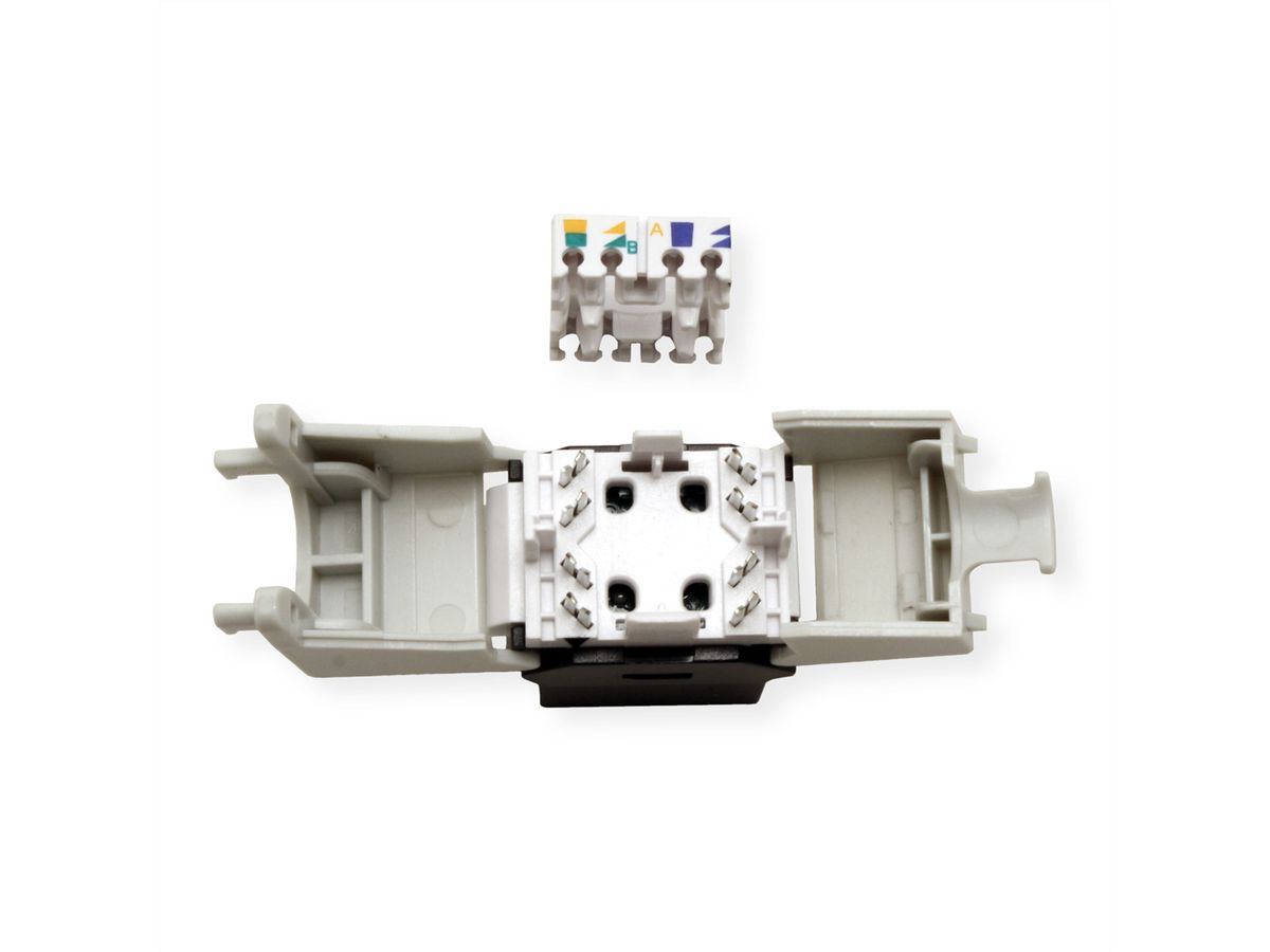 ROLINE Cat.6 (Class E) Keystone, ungeschirmt, werkzeuglos, SLIM, schwarz