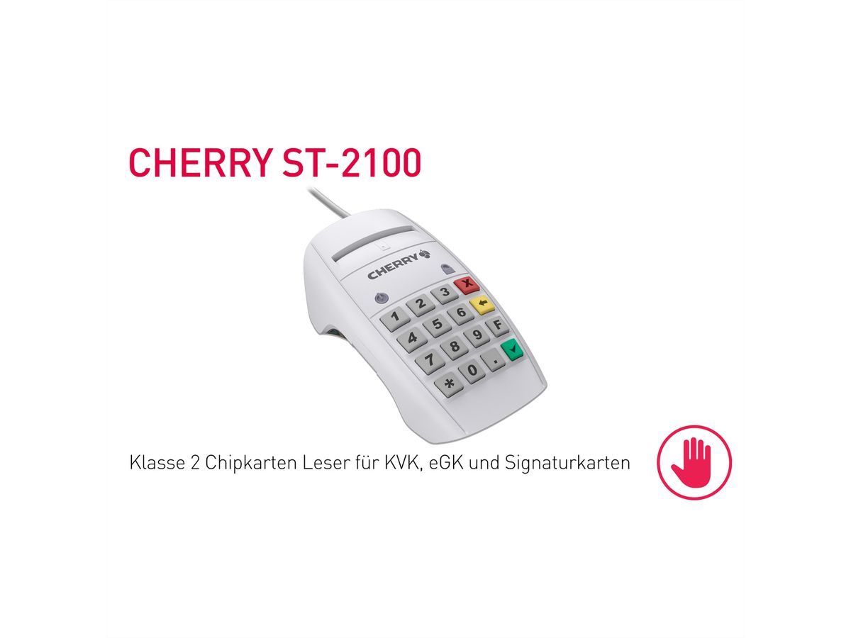 Cherry Smart Terminal ST-2100 Chipartenleser für KVK, eGK und elektronische Signaturen
