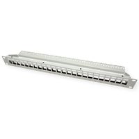 ROLINE Panneau de brassage 19" pour Keystone, 24 ports blindé, gris