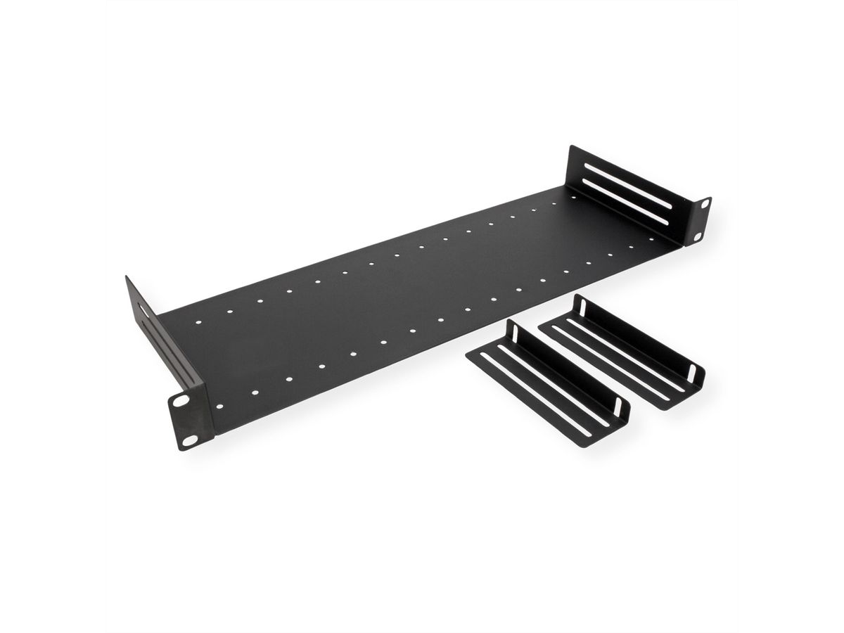 VALUE 19-Zoll-Fachboden mit 2 verstellbaren Teilern, 1 HE, schwarz