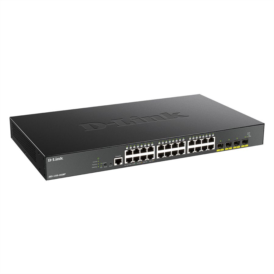 D-Link DGS-1250-28XMP Gigabit Switch PoE 28-Port Smart Managed PoE+ 4x 10G