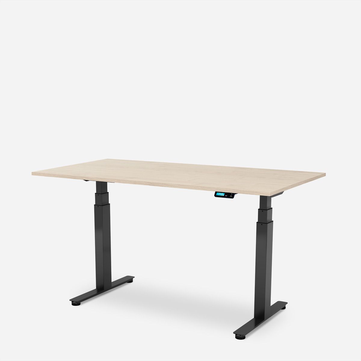 WRK21 Bureau Work 160 x 80 cm, Hauteur réglable, Mandal érable / Noir