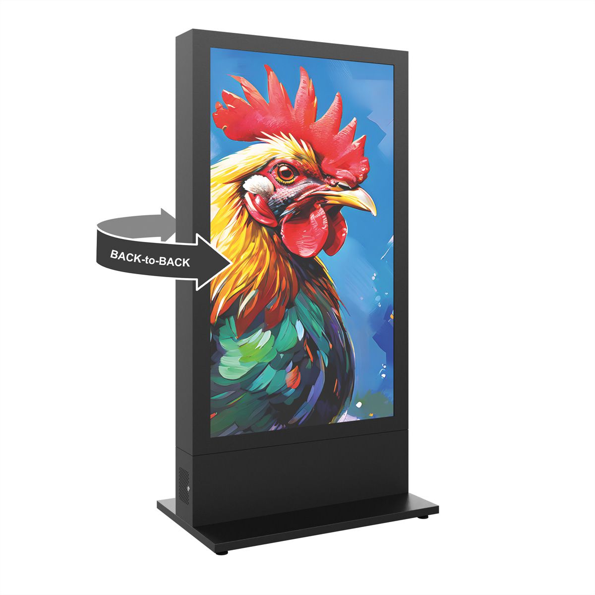 Hagor Stèle indoor HP Kiosk 65" FS - B2B, Portrait, Back-to-Back,