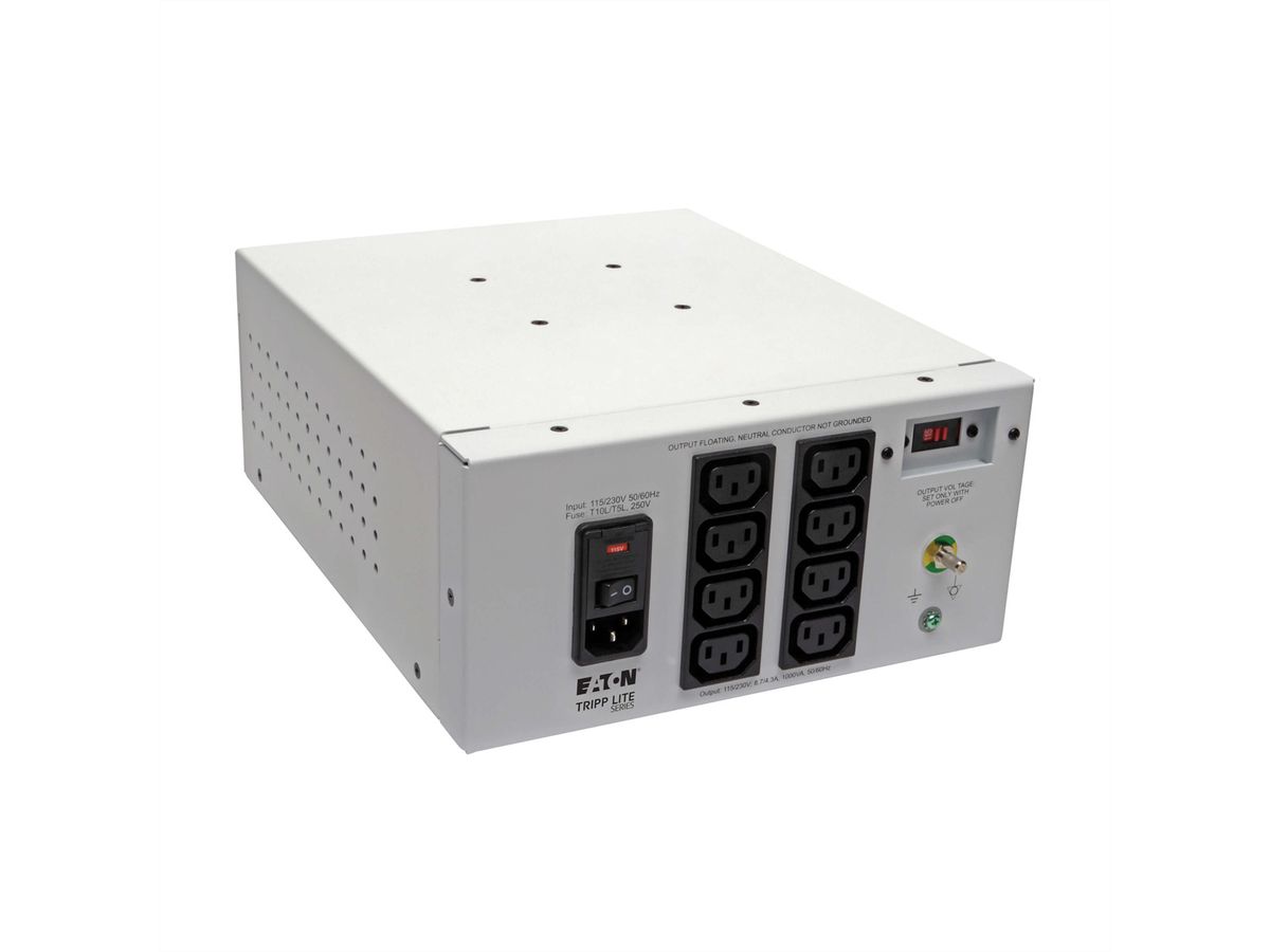 Eaton Isol. Trafo Dual-Volt. 115/230V 1000W 60601-1 Medical C14 In 8 C13 Out