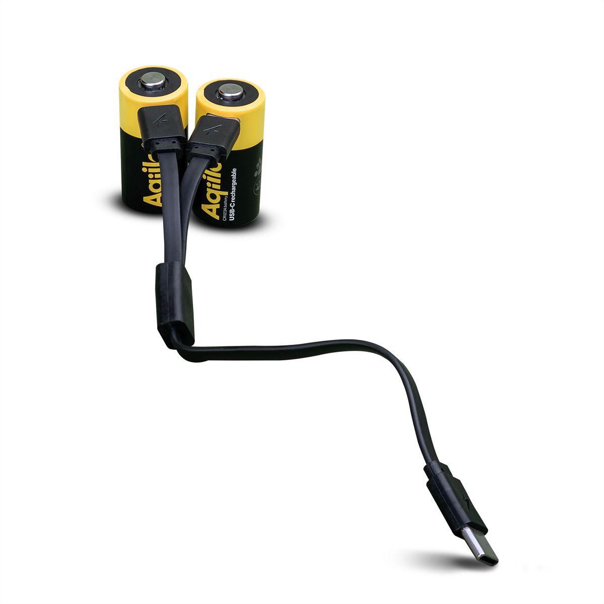 Aqiila USB-C Batterie CR123A 2x, 750 mAh, 3 V
