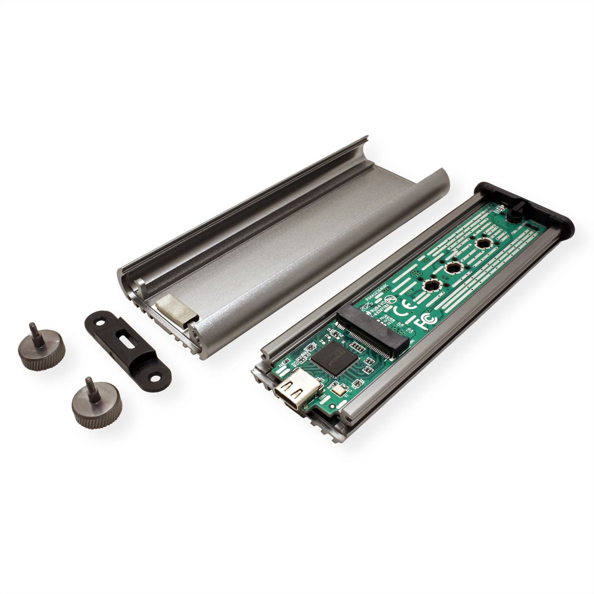 ROLINE Externes SSD-Gehäuse, M.2, NVMe zu USB 3.2 Gen 2x2 Typ C