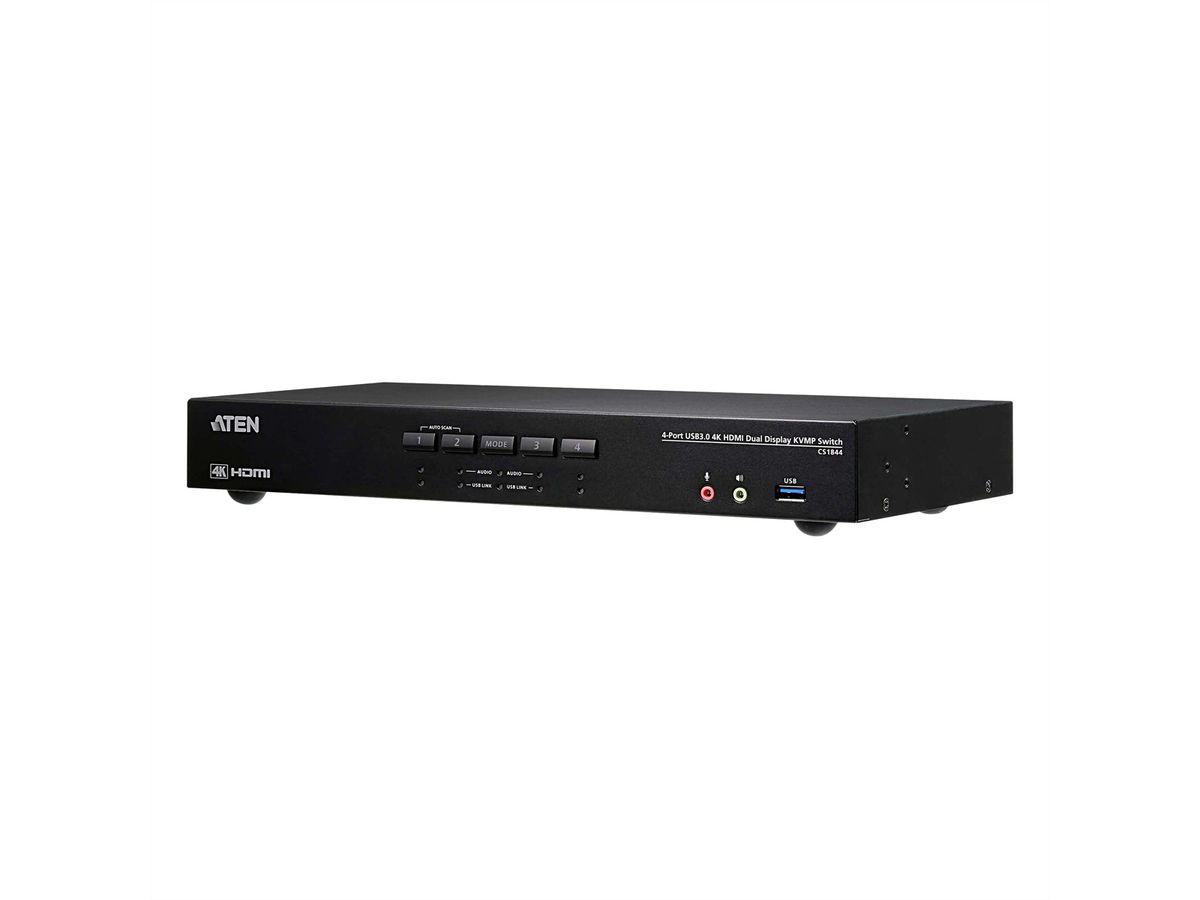 ATEN CS1844 Commutateur KVM deux affichages HDMI 4K 4 ports USB 3.0