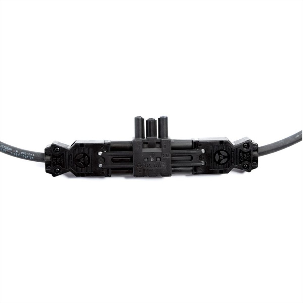 BACHMANN Bloc de distribution WIELAND GST18 1xIn/2xOut avec pattes de blocage, noir