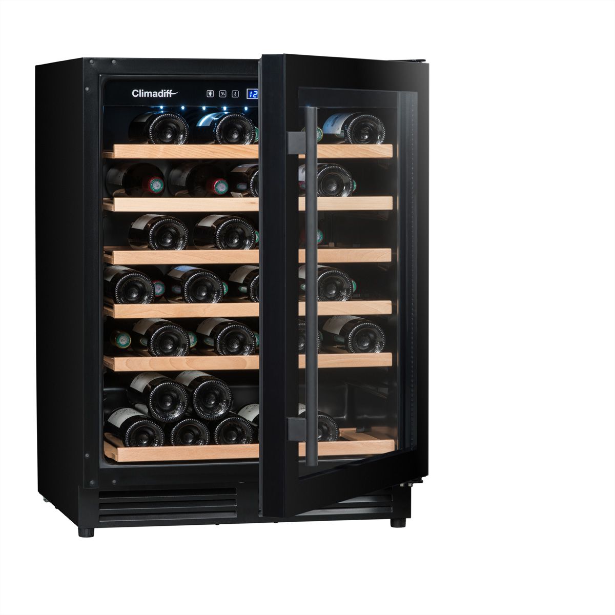 Climadiff Armoire à vin CBU51S2B, encastrable, 1 zone, 51 bouteilles