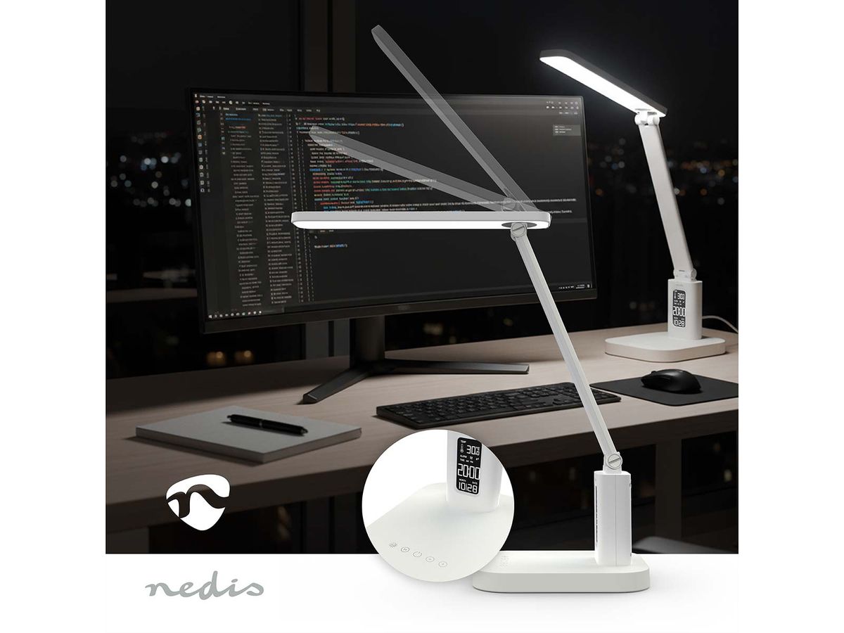 Nedis LED-Schreibtischlampe dimmbar, weiss