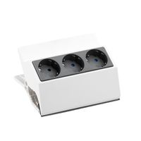 BACHMANN PEGGY Bandeau de prises autocollantes 3x contact de protection, blanc, 3 m