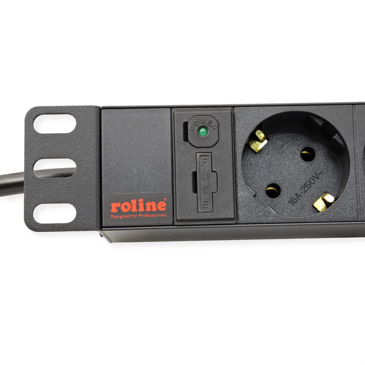ROLINE 19-Zoll Steckdosenleiste 8fach, C14-Stecker, schwarz, 2 m