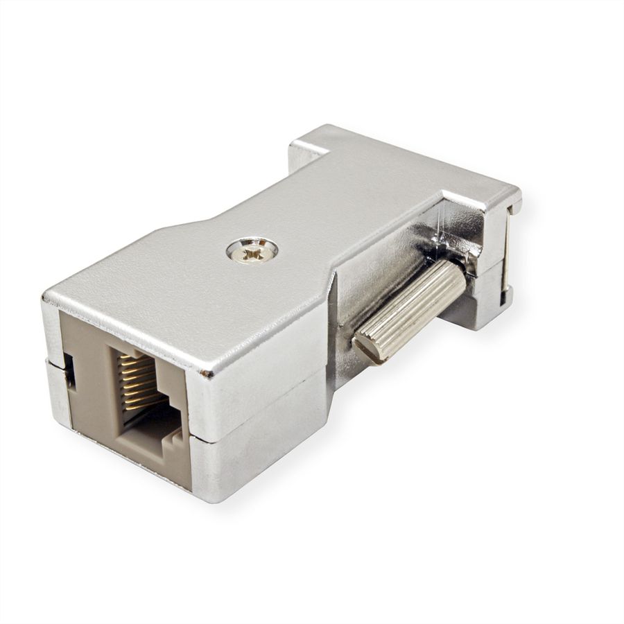 ROLINE Adaptateur DB9 femelle-RJ45 femelle 8P / 8C 8 fils, argent