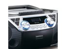 Lenco Boombox SCD-120SI silber, FM, CD, Kassette, USB,BT,RC