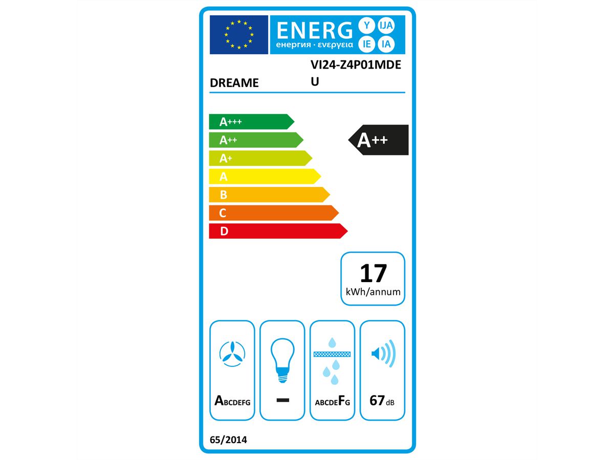 Dreame Kochfeldabzugssysteme VZ40PRO , 650m³/h, VI24VZ4P01MDEU, A++, schwarz