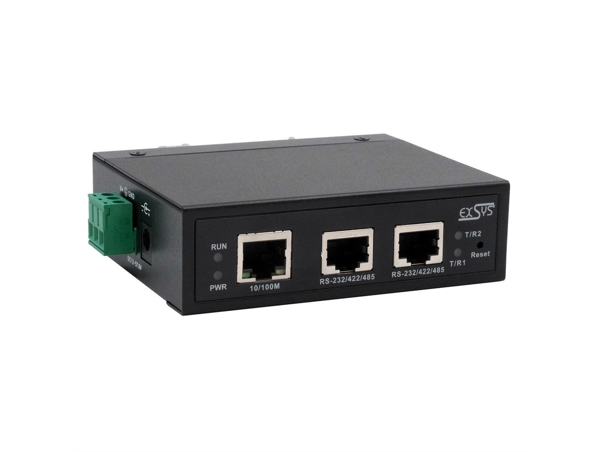 EXSYS EX-61002 Ethernet zu 2 x Seriell RS-232/422/485