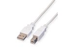 VALUE Câble USB 2.0 Type A-B, blanc, 0,8 m