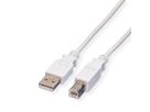 VALUE USB 2.0 Kabel, Typ A-B, weiß, 1,8 m