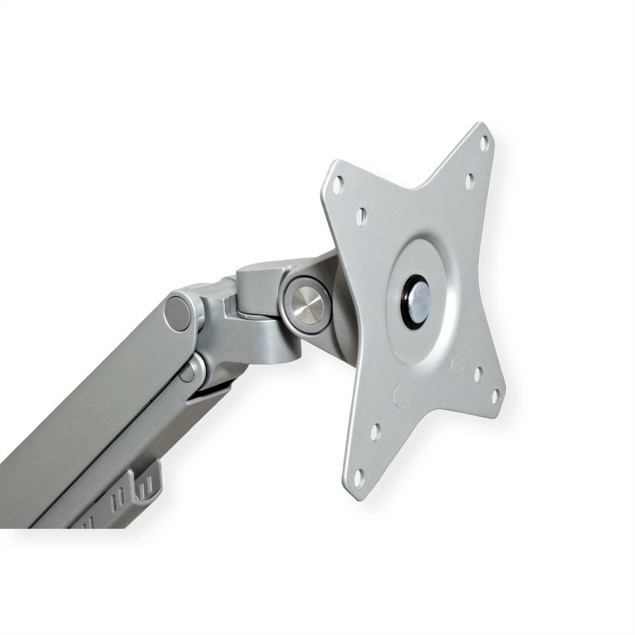 ROLINE Support double LCD, vérin à gaz, 5 articulations, fixation sur bureau, 17-23", jusqu'à 2x 9 kg, argent