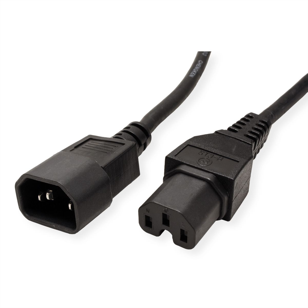 VALUE Câble IEC320/C14 M - C15 F, H05RN-F, noir, 0,5 m