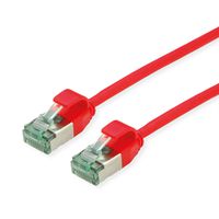 ROLINE RM Cordon DataCenter U/FTP Cat.6A (Classe EA), slim, rouge, 0,15 m