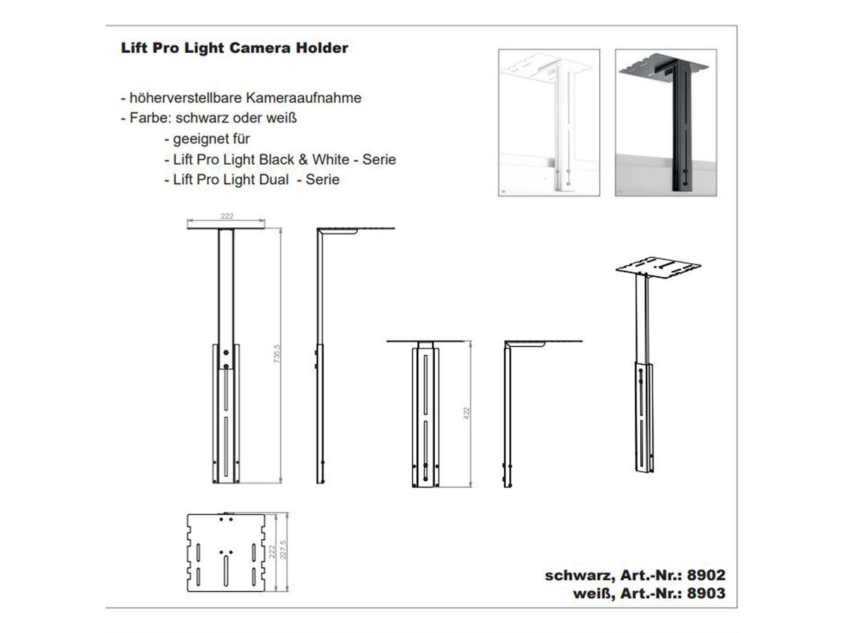 Zubehör Lift Pro Light Serie, schwarz