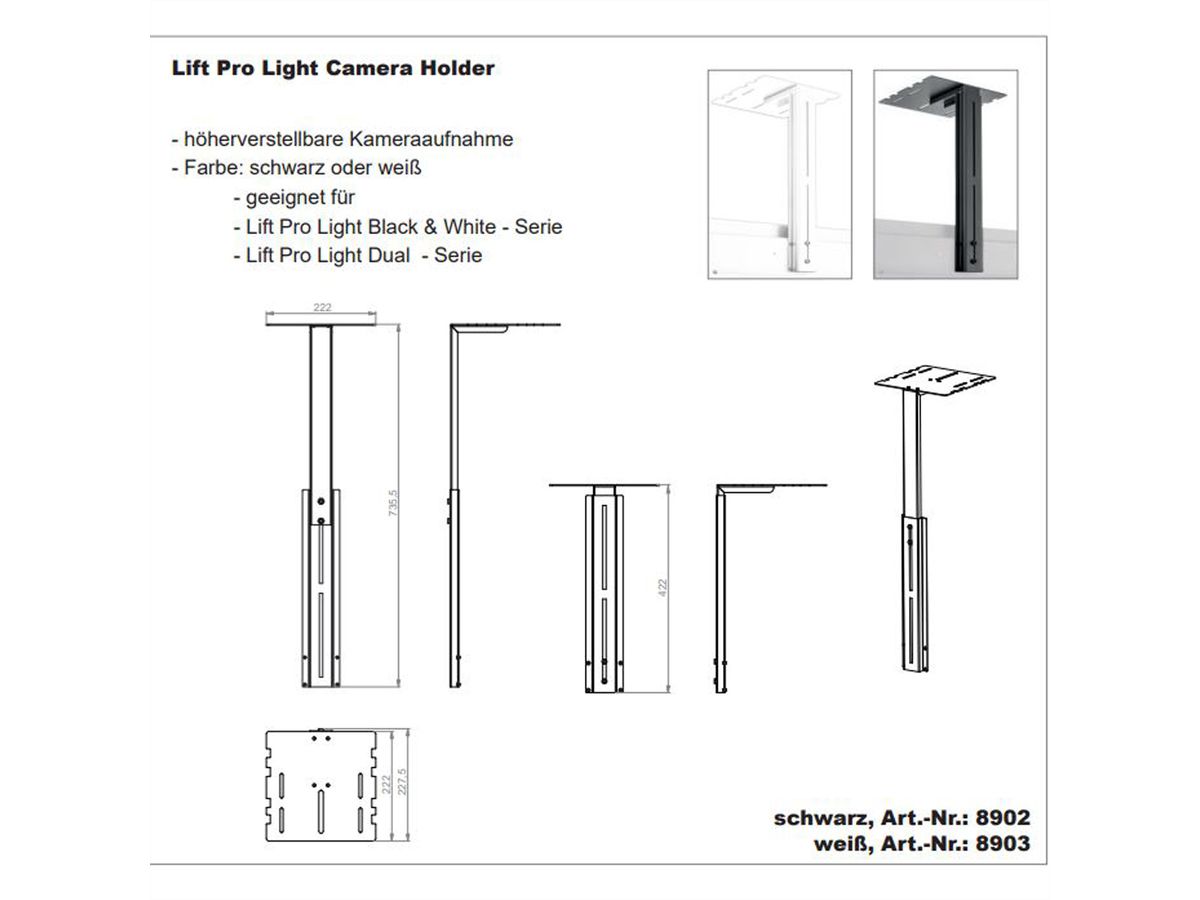 Hagor Accessoires série Lift Pro Light, noir