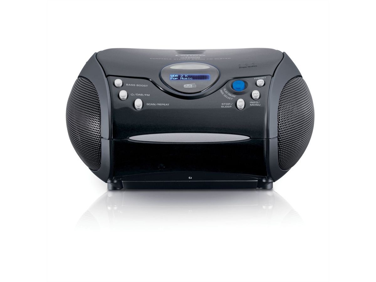 Lenco portabler CD Player SCD-24DAB BK, schwarz