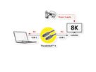 ROLINE Câble Thunderbolt™ 4 USB type C, M/M, 8K UHD-2, 40Gbit/s, 100W, actif, noir, 1,5 m