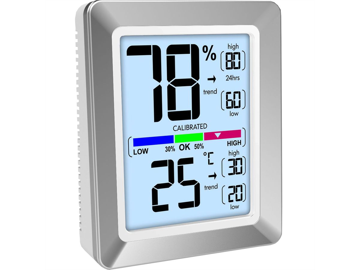 Technoline Station de climatisation intérieure WS9460 gris Affichage de la température, affichage de l'humidité de l'air.