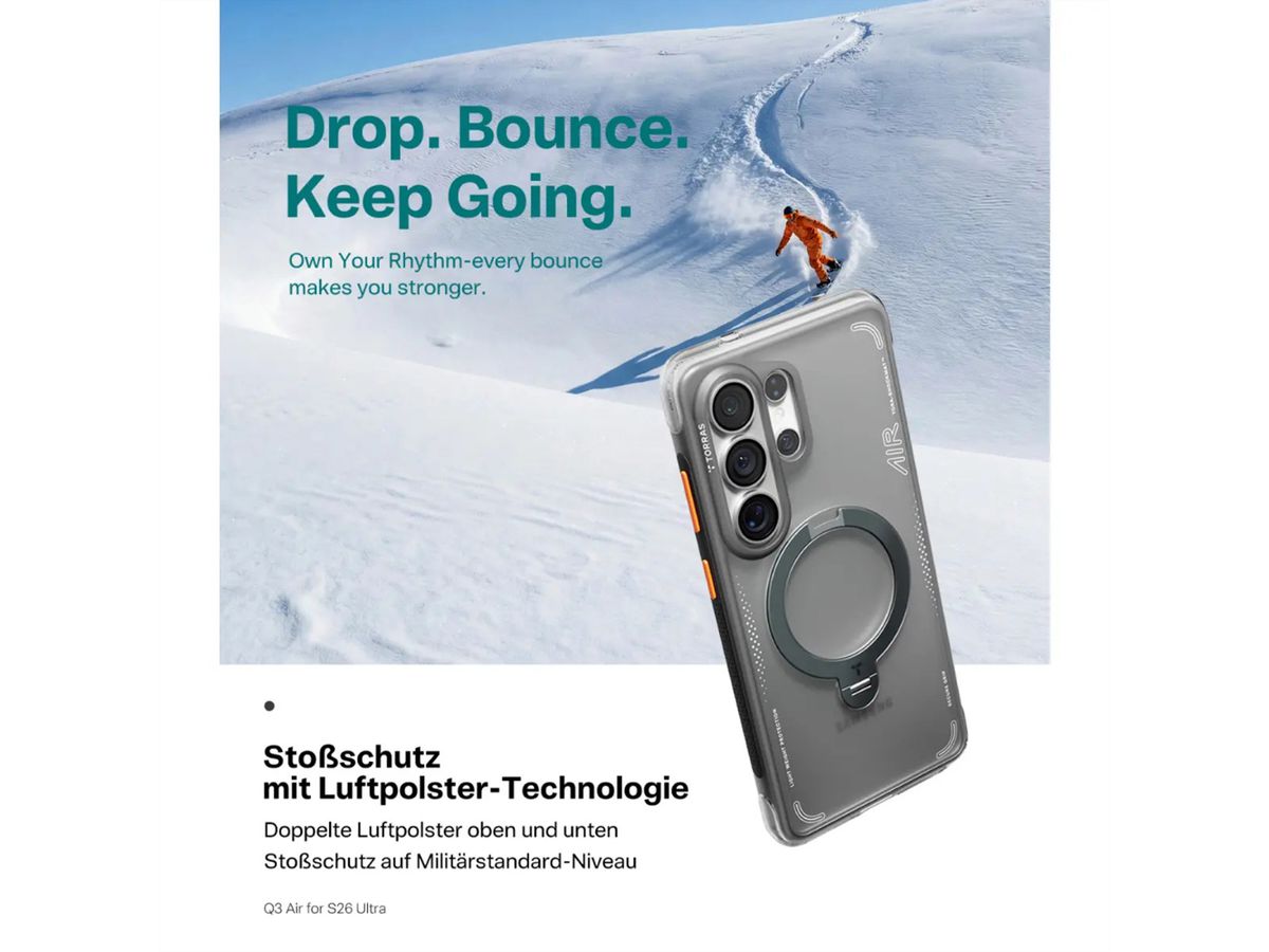 Torras Ostand Q3 Air Case, Galaxy S26 Ultra, noir, noir