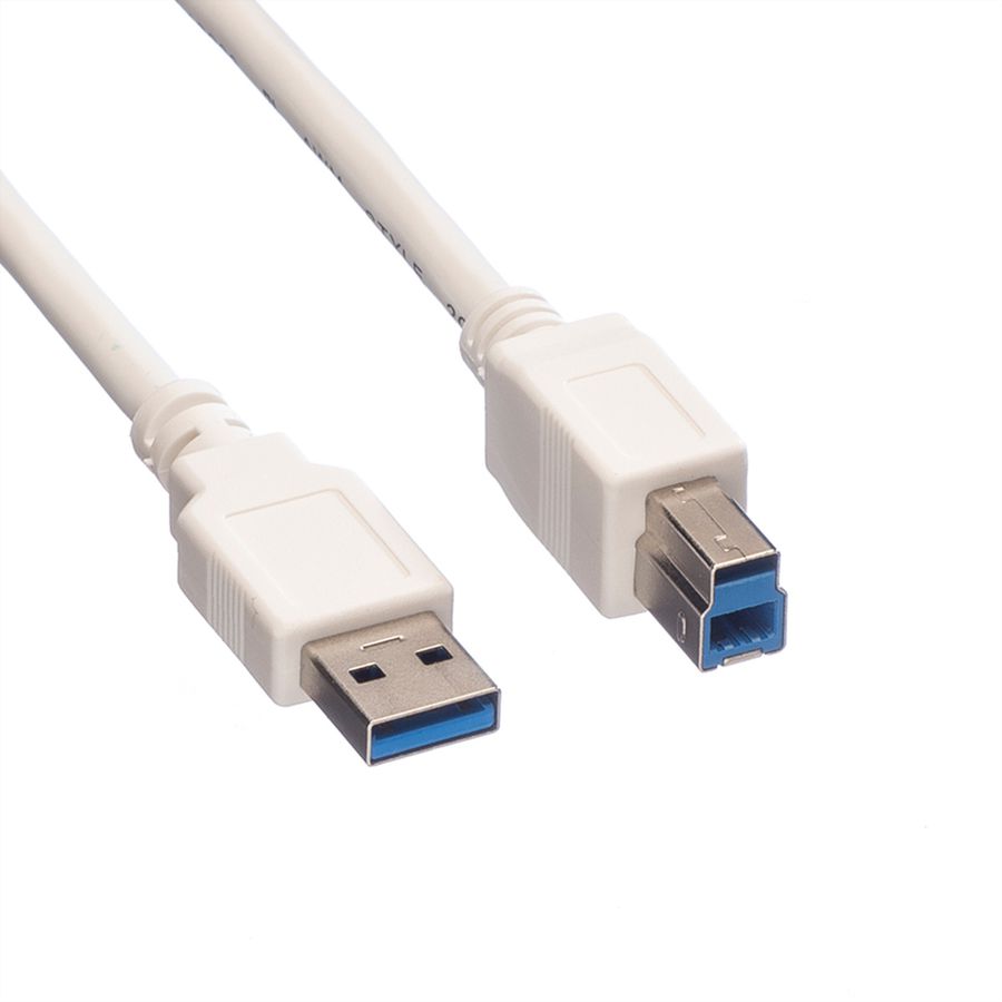 VALUE Câble USB 3.2 Gen 1 Type A-B, blanc, 1,8 m