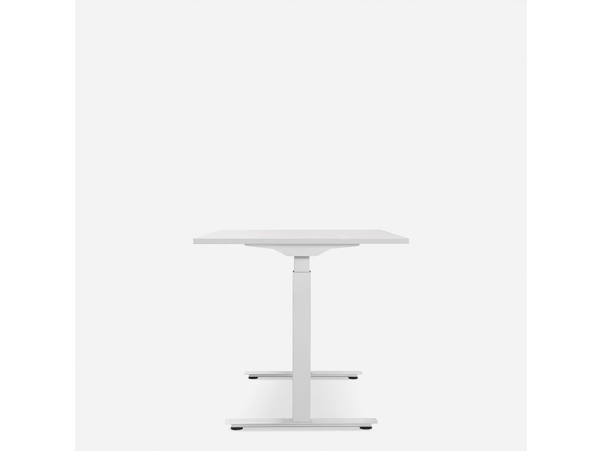 WRK21 Schreibtisch Smart 140 x 80 cm, Höhenverstellbar, Weiss Uni / Weiss