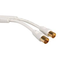 Câble d'antenne TV >100dB M/F, blanc, 1,0m