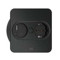 BACHMANN TWIST 2 1xCEE7/3 1xUSB A/C 22W 2,0m AEH RAL9005 30GE rectangulaire, Mess.p.Ph. 5G2,5 CEE3x16A Lan Commutation p.D.