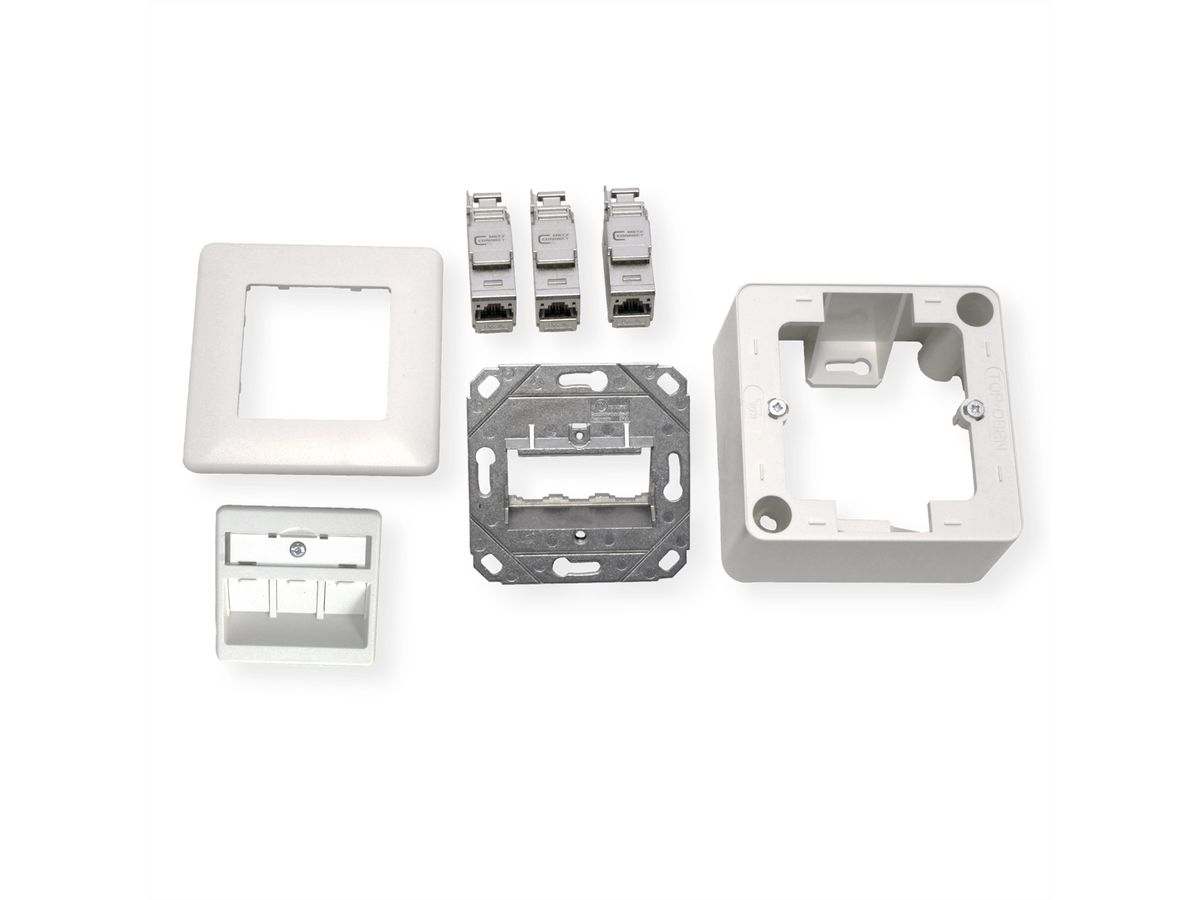 METZ CONNECT C6Amodul 3 ports 180°M AP blanc pur