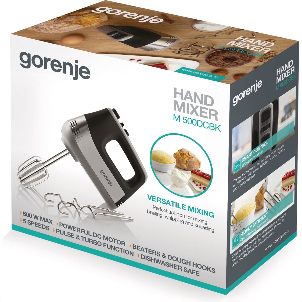 Gorenje Handmixer M500DCBK, 500W, schwarz