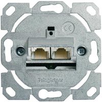 TELEGÄRTNER Embase AMJ45 sans plaque centrale 2xRJ45 Cat.5e (Classe D)