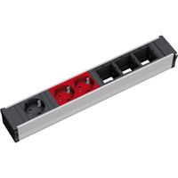 BACHMANN CONI 1xCEE7/3 2xCEE7/3 rot, Schutzkontakt 1xschwarz+2xrot