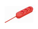 BACHMANN SMART Steckdosenleiste 3x CEE7/3, rot, 3m CEE7/7