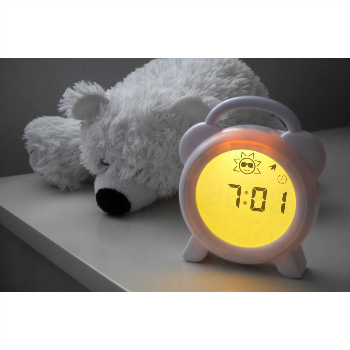 Alecto Baby entraîneur de sommeil veilleuse et réveil BC-100, Blanc