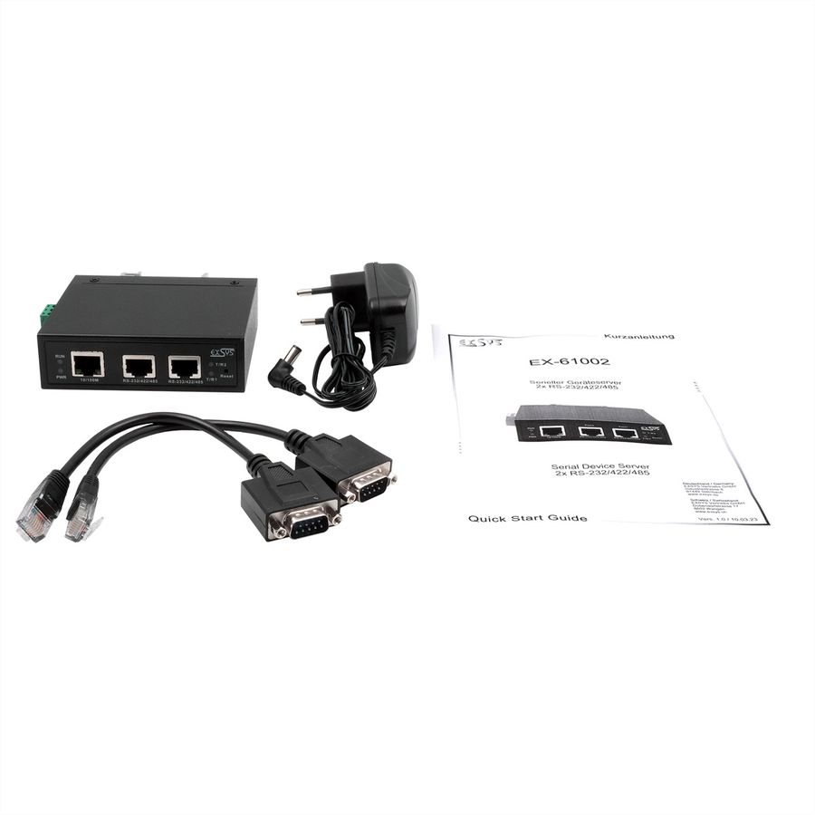 EXSYS EX-61002 Ethernet vers 2x RS-232/422/485