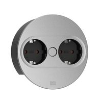 BACHMANN TWIST 2 2xCEE7/3 2,0m AEH argent rond, Mesure p.Sd. H05VV-F 3G2,5 CEE3x16A LAN