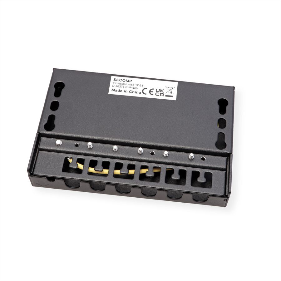 ROLINE Mini-Patchpanel, Cat.6A (Class EA), 6x RJ45, 0,5HE, geschirmt, schwarz