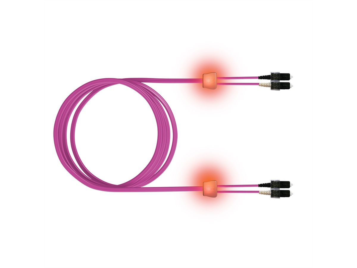 saCon Câble FO duplex 50/125µm OM4, SC/SC, violet, 2 m