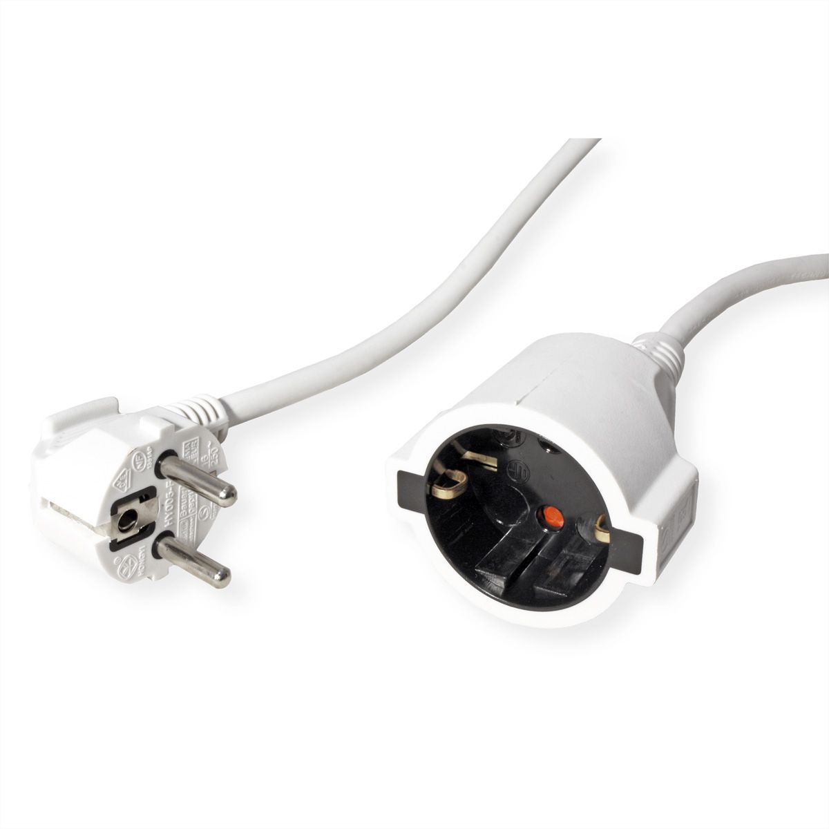 BACHMANN AC230V Câble prolongateur, prises type 2P+T allemand, blanc, 3 m